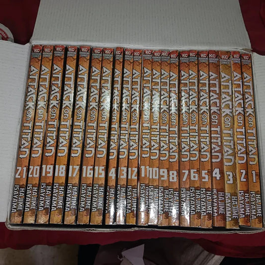Attack On Titan Manga Box Set (Volume 1-21) 💥 With Bonus Manga Wall Framed Poster!