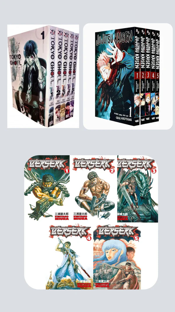 Supernatural & Dark Fantasy Collection β π₯ With Bonus Manga Wall Framed Poster! Tokyo Ghoul 1-5 || Jujutsu Kaisen 1-5 || Berserk 1-5 || ( COMBO )
