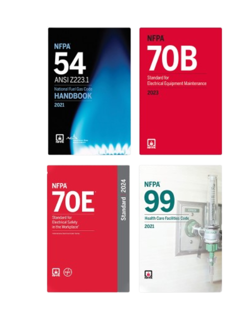 NFPA Fuel Gas, Electrical & Healthcare Safety Code Set – NFPA 54, 70B, 70E & 99
