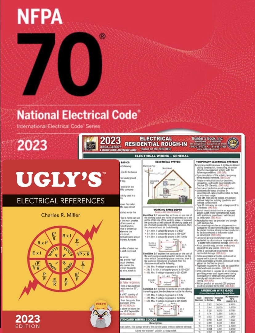 2023 NEC Code Book NFPA70 National Electrical Code +2023 Ugly's Electrical Reference National Electrical Code Quick-Card Based On the 2023 NEC