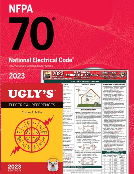 2023 NEC Code Book NFPA70 National Electrical Code +2023 Ugly's Electrical Reference National Electrical Code Quick-Card Based On the 2023 NEC