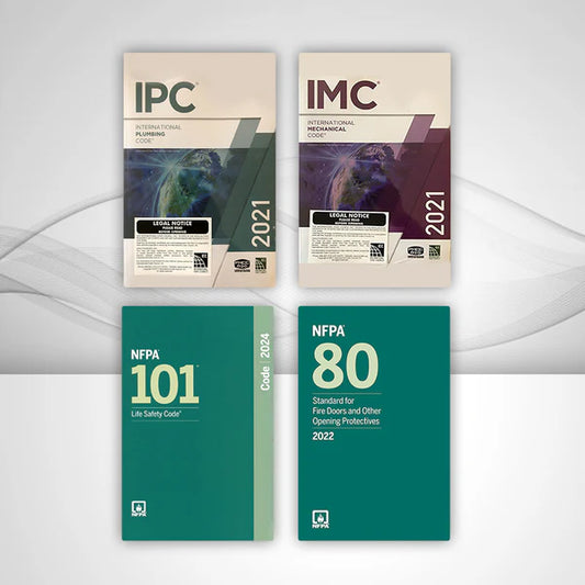 Plumbing, Mechanical & Fire Safety Compliance Set (IPC 2021 + IMC 2021 + NFPA 101 + NFPA 80)