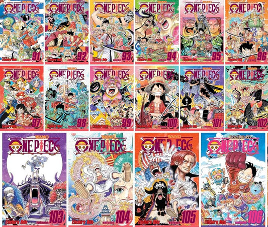 One Piece Manga Set (Volumes 91–105) — Wano to Egghead Saga  (Individual Books, Unboxed) 🎁 Freebie: A free Manga Wall Poster
